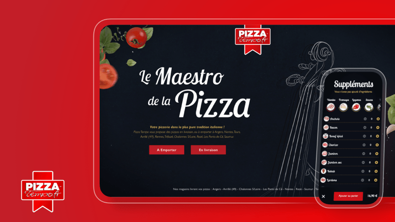 site e-commerce pizza tempo, design et développement sur-mesure